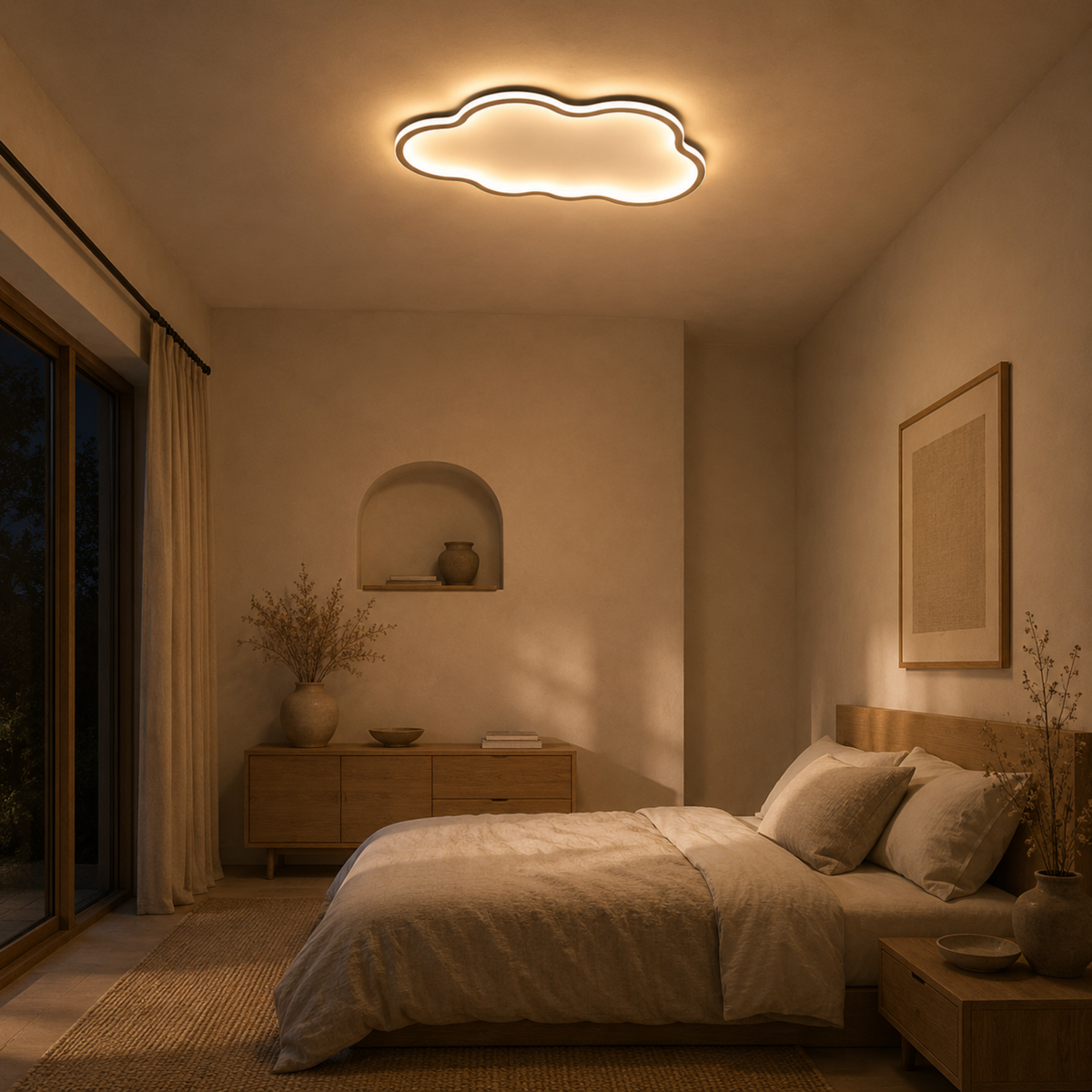 Modern Cloud Silhouette Flush Mount Ceiling Light