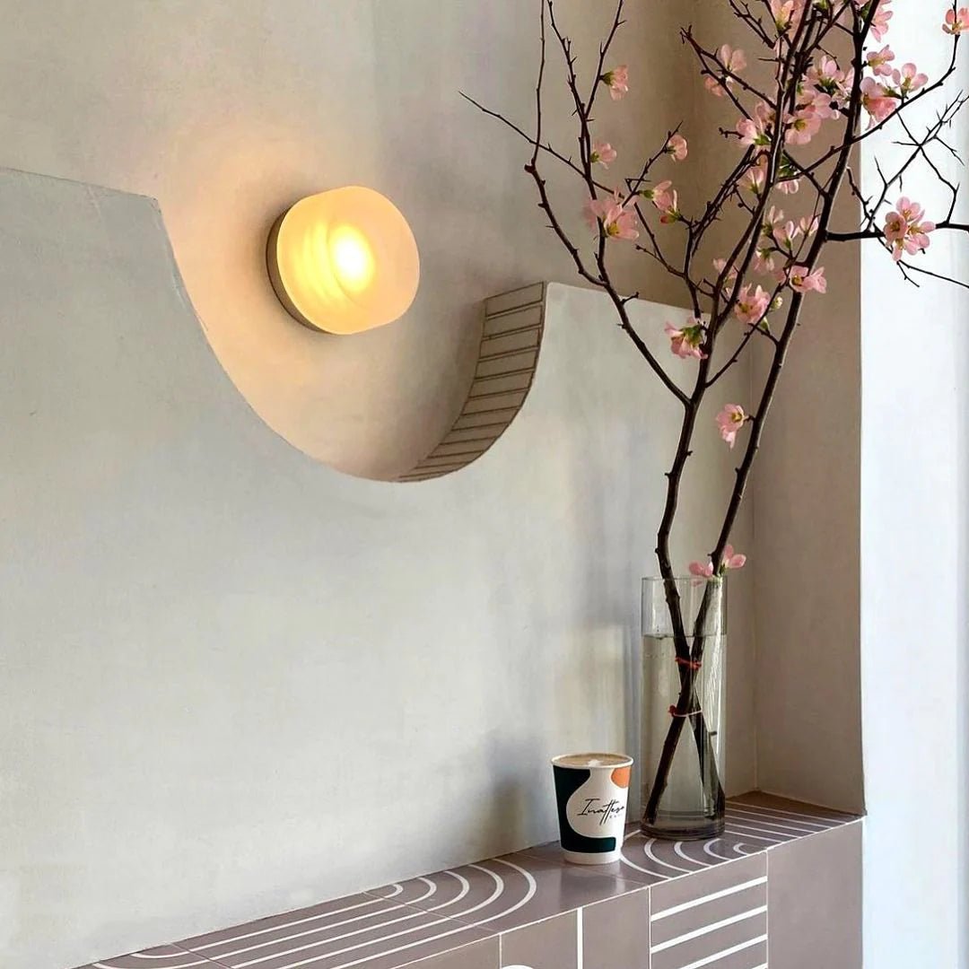 Designer Dimple Glass LED Wall Sconce for Modern Interiors - Euroselle
