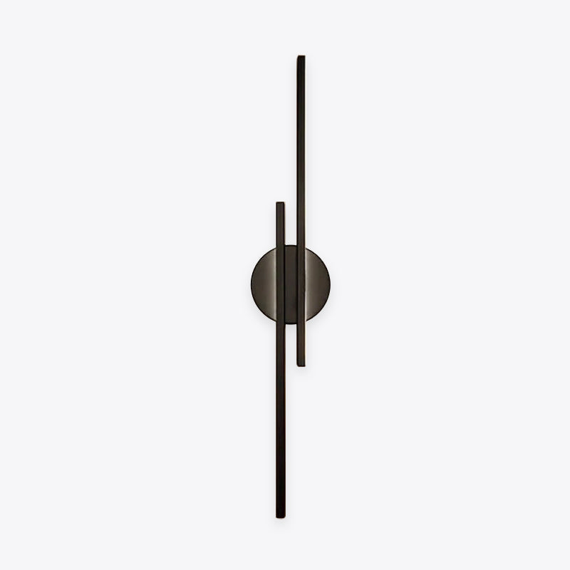 Minimalist Metal LED Wall Sconce — Modern Disc and Linear Rod Design