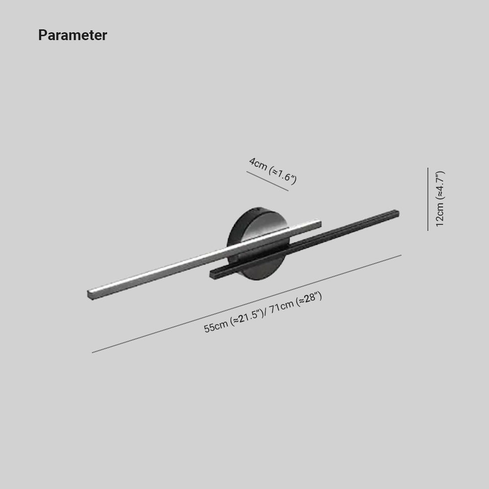 Minimalist Metal LED Wall Sconce — Modern Disc and Linear Rod Design