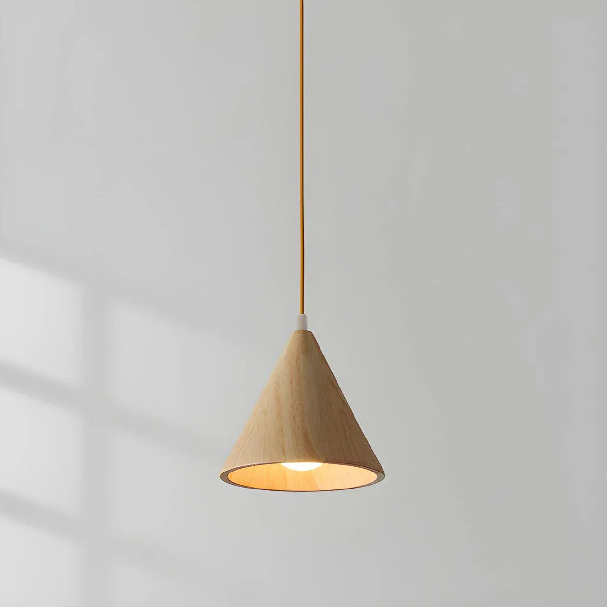 Pendant Lamp Wood Cone Three Head Linear Design LED Compatible | Euroselle