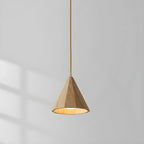 Pendant Lamp Wood Cone Three Head Linear Design LED Compatible | Euroselle