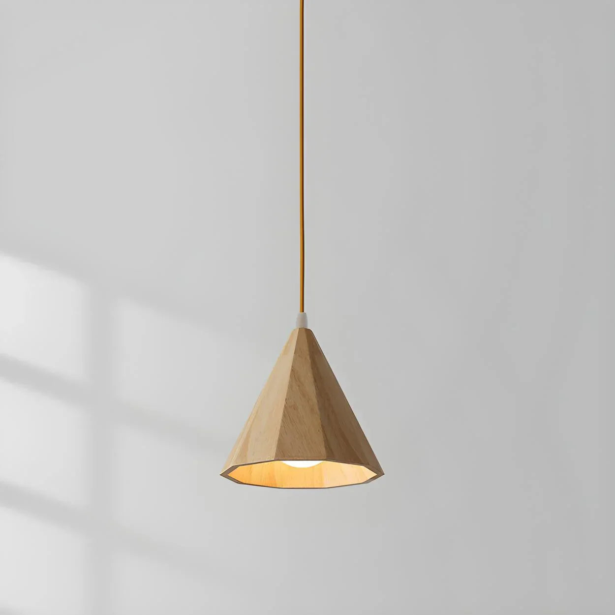 Pendant Lamp Wood Cone Three Head Linear Design LED Compatible | Euroselle
