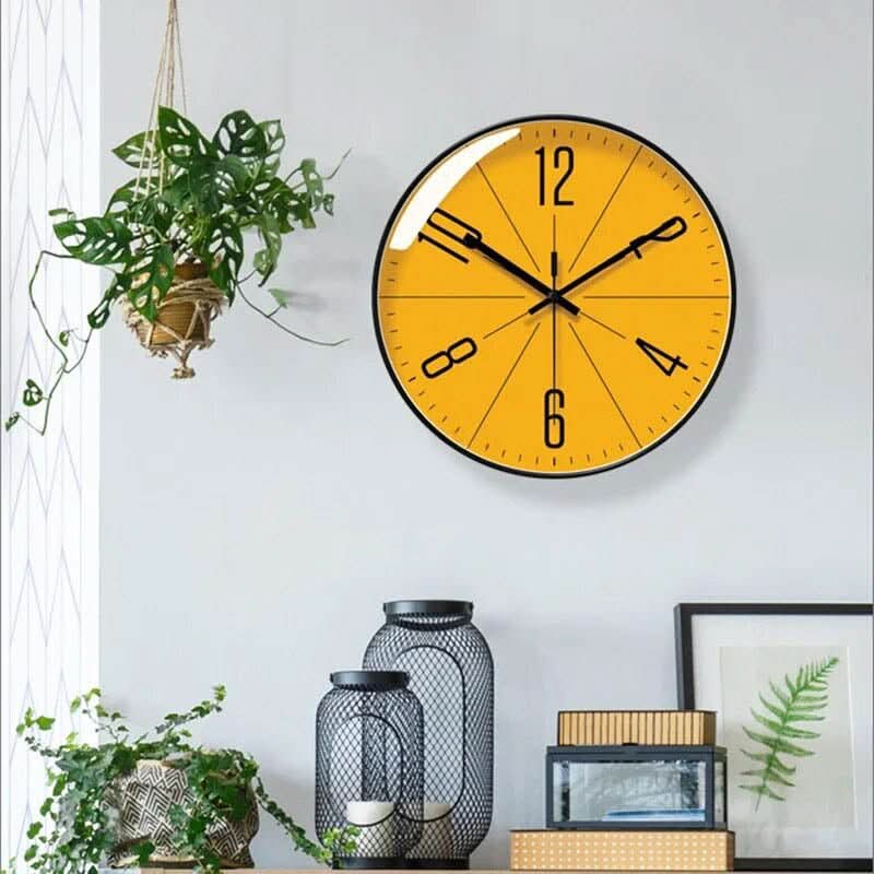 NordicAura Precise svart väggklocka – minimalistisk design, kvartsurverk, urtavla med hög kontrast
