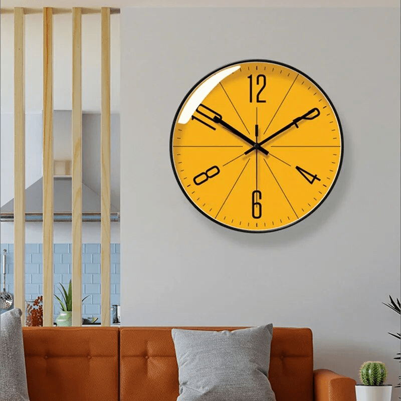 NordicAura Precise svart väggklocka – minimalistisk design, kvartsurverk, urtavla med hög kontrast