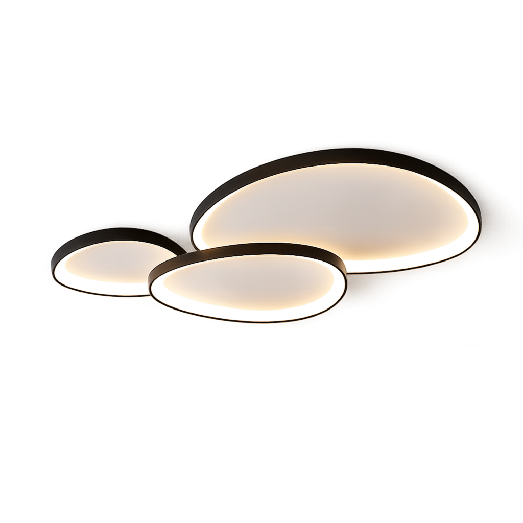 Lámparas de techo modernas, redondas y al ras – Juego de tres piezas