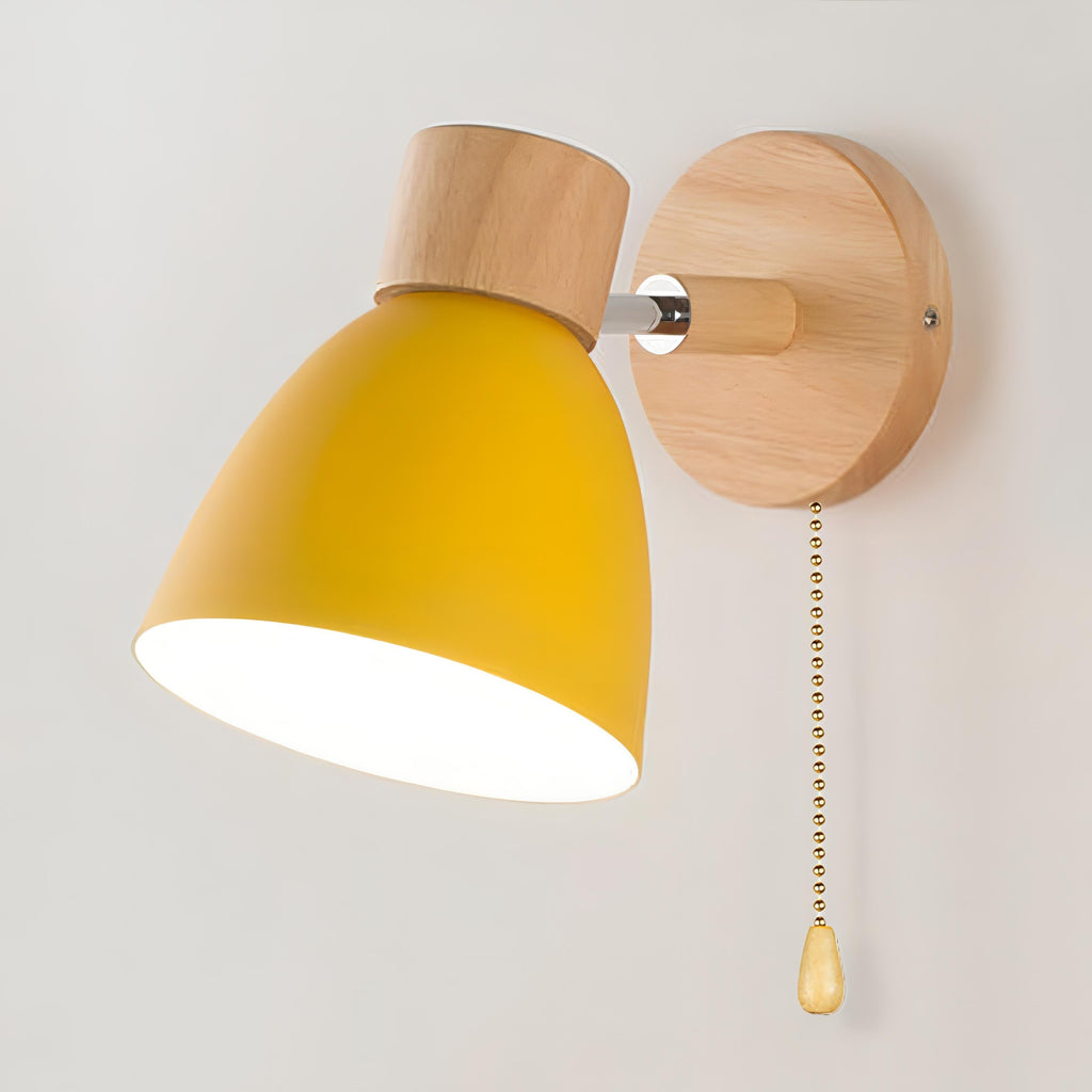 Nordic-Style Hardwired Wall Sconce — Diffused Glow, Pull Cord Control