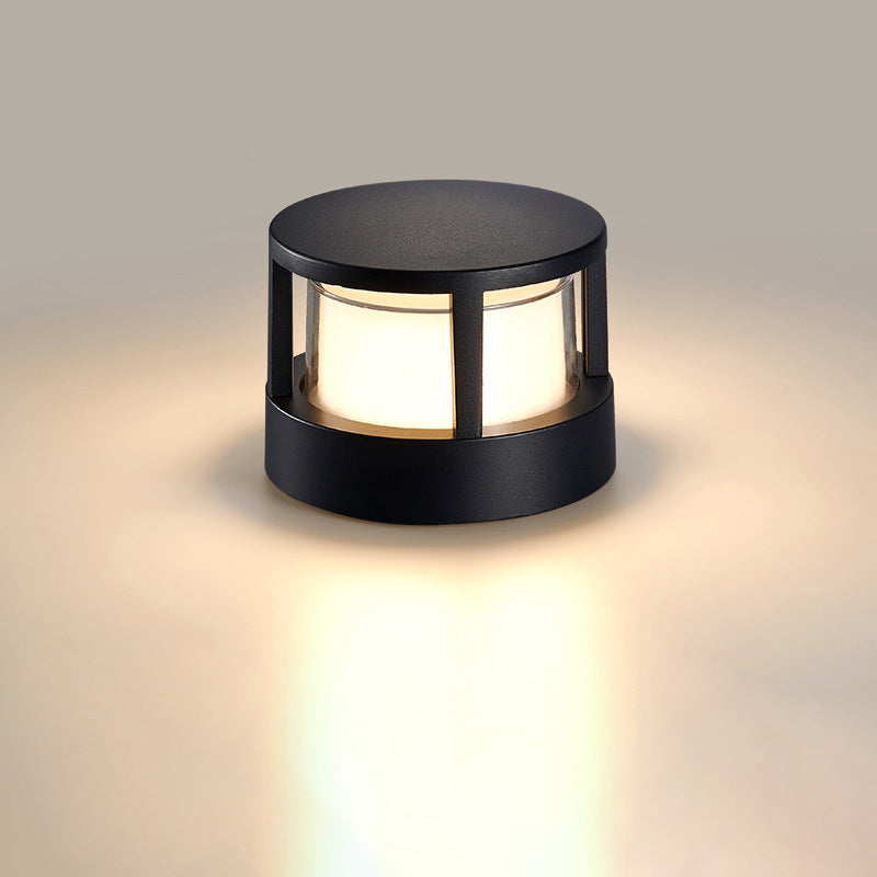 Lámpara LED moderna de aluminio para poste con luz superior — diseño cuadrado y redondo para exteriores