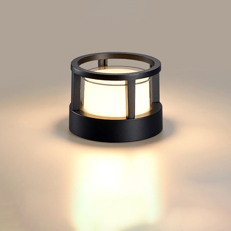 Lámpara LED moderna de aluminio para poste con luz superior — diseño cuadrado y redondo para exteriores