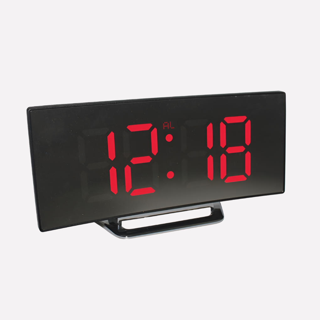 Modern Style Curved LED Digital Alarm Clock | Euroselle