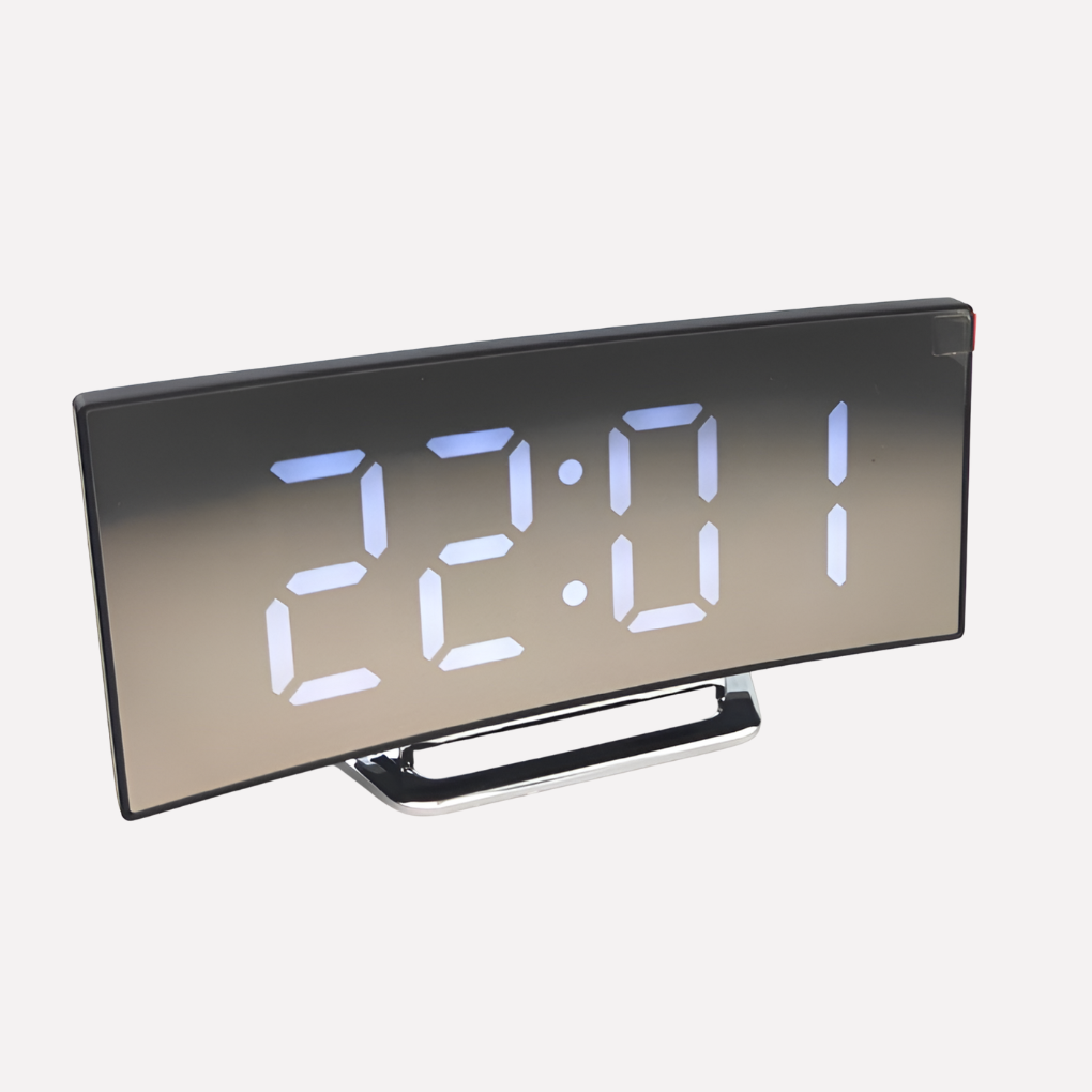 Modern Style Curved LED Digital Alarm Clock | Euroselle