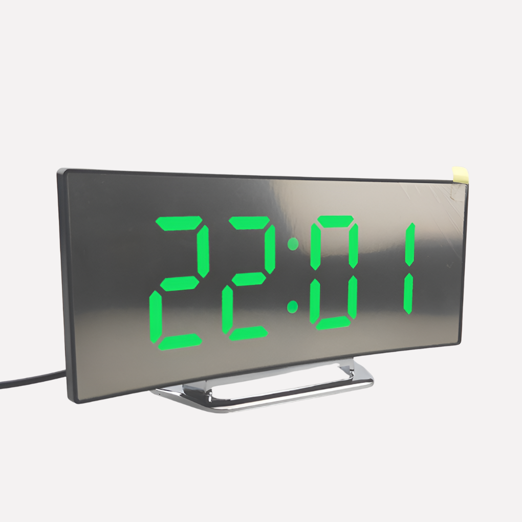 Modern Style Curved LED Digital Alarm Clock | Euroselle