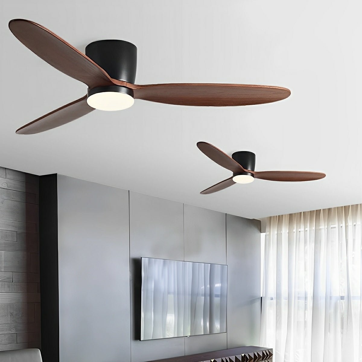 56 hüvelykes, faerezetes, kétoldalas mennyezeti ventilátor szabályozható fényerejű LED-világítással és távirányítóval - 6 sebességfokozatú DC-motor, 3 színhőmérséklet hálószobába, nappaliba és