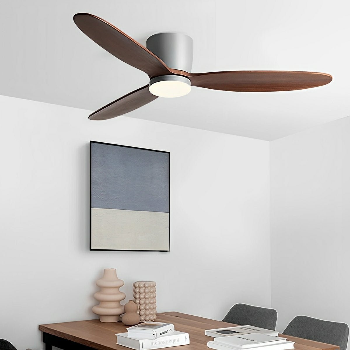 56 hüvelykes, faerezetes, kétoldalas mennyezeti ventilátor szabályozható fényerejű LED-világítással és távirányítóval - 6 sebességfokozatú DC-motor, 3 színhőmérséklet hálószobába, nappaliba és
