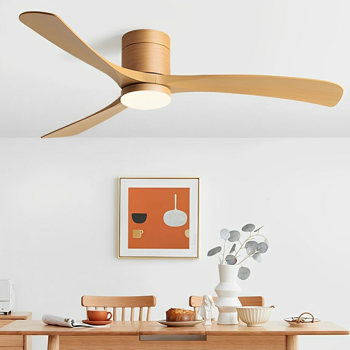 Omkeerbare DC-plafondventilator, 38-56 inch, led, afstandsbediening met 6 snelheden