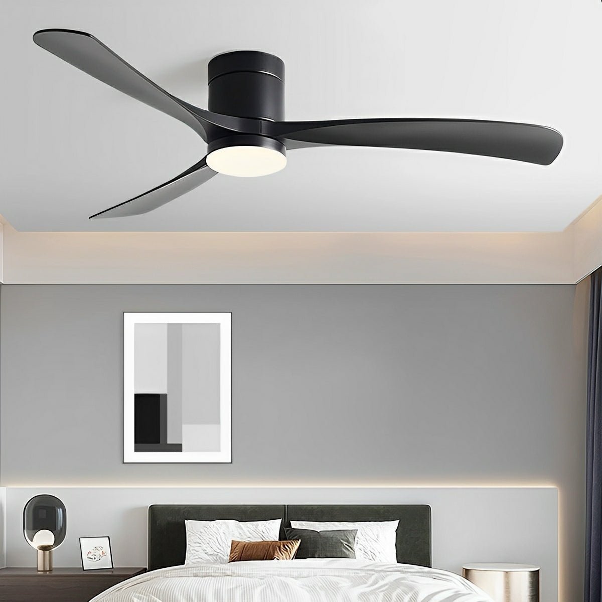 Omkeerbare DC-plafondventilator, 38-56 inch, led, afstandsbediening met 6 snelheden