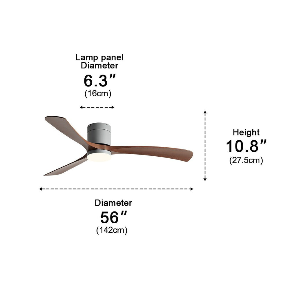 Omkeerbare DC-plafondventilator, 38-56 inch, led, afstandsbediening met 6 snelheden