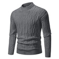 Men’s Cable-Knit Crewneck Sweater — Ribbed Texture, Warm Layer