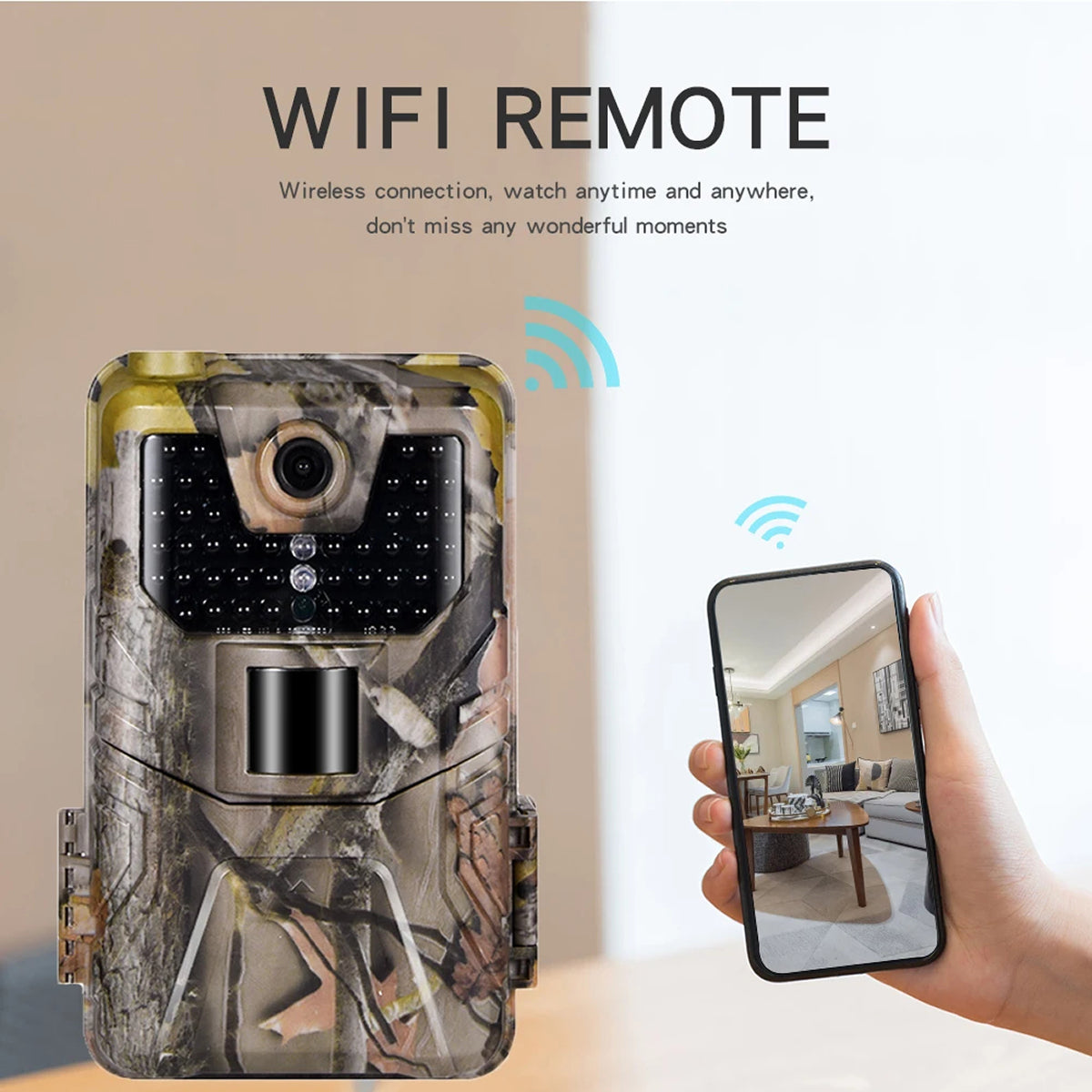 Kamera leśna Wi-Fi 1080P - noktowizja, aktywacja ruchem, sterowanie przez aplikację