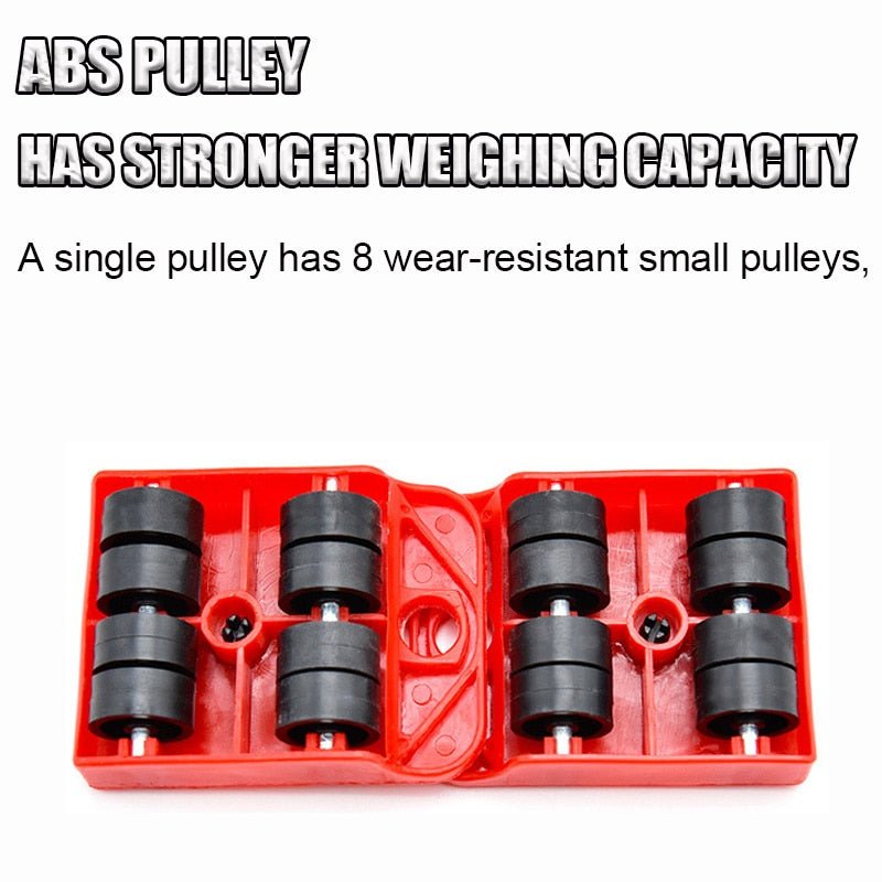 Robustes Möbelgleiter-Set – Hebelstange, 4 Gleiter, 440 lb