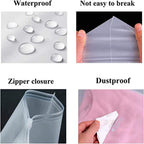 Multi-Purpose Frosted Zip Storage Bags – 20-Pack Plastic Garment Sleeves (Buy 2 Sets, Take 1 FREE) | Euroselle
