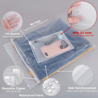 Multi-Purpose Frosted Zip Storage Bags – 20-Pack Plastic Garment Sleeves (Buy 2 Sets, Take 1 FREE) | Euroselle