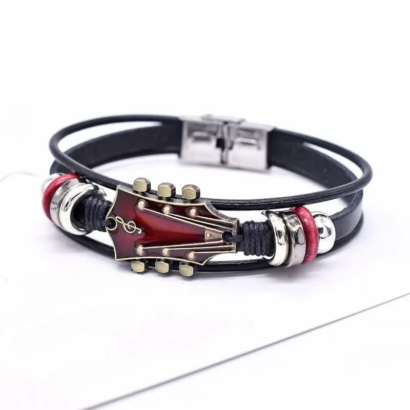 MUSIKSTRUM – Leather Bracelet with Guitar-Inspired Design | Euroselle