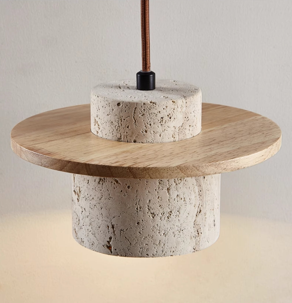 AuroraStone Travertine Pendant Light Fixture For Ceiling Mount