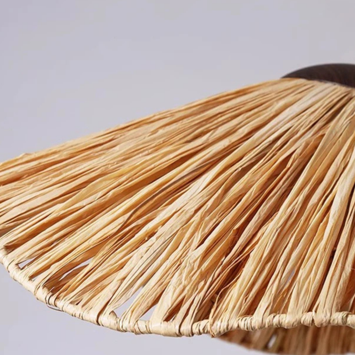 Håndvævet pendellampe i naturgræs | Boho-skærm i stråhatstil