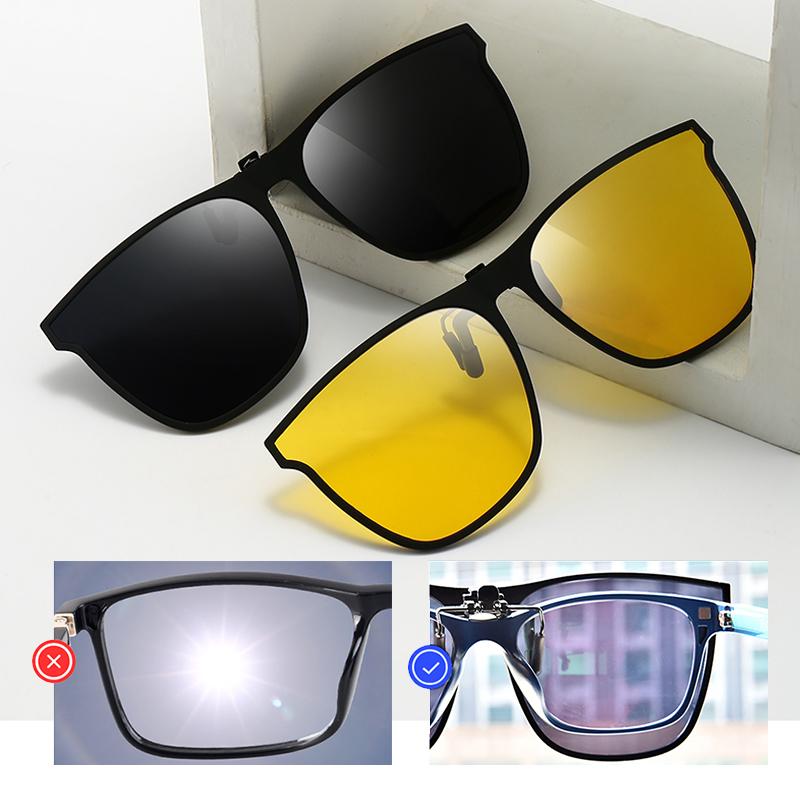 Clip-On Polarized Flip-Up Sunglasses for Prescription Glasses, UV400