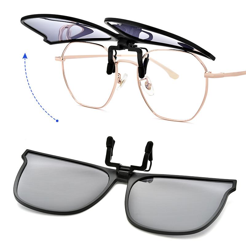 Clip-On Polarized Flip-Up Sunglasses for Prescription Glasses, UV400