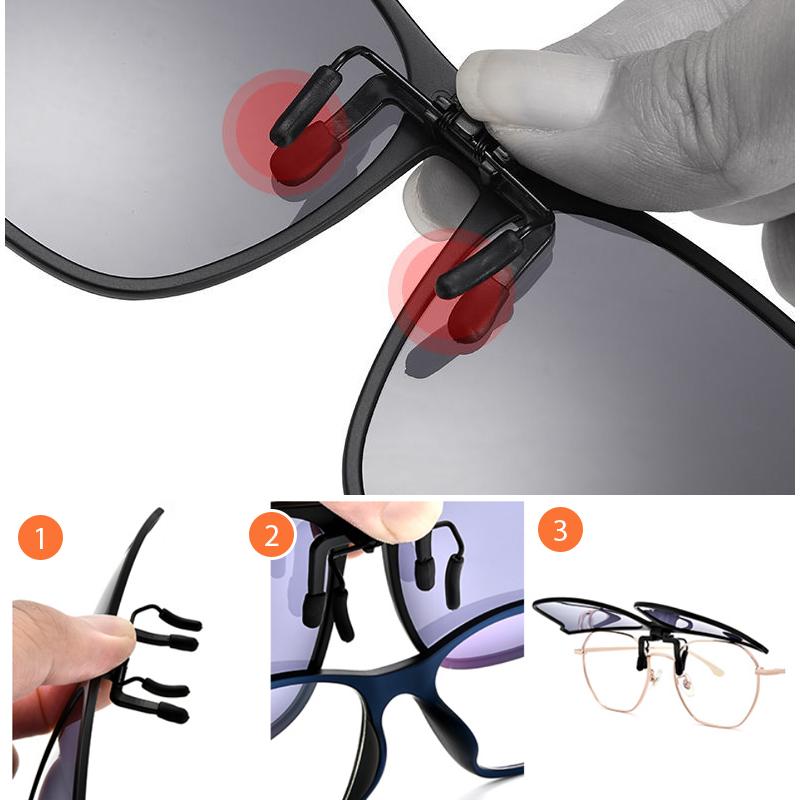 Clip-On Polarized Flip-Up Sunglasses for Prescription Glasses, UV400