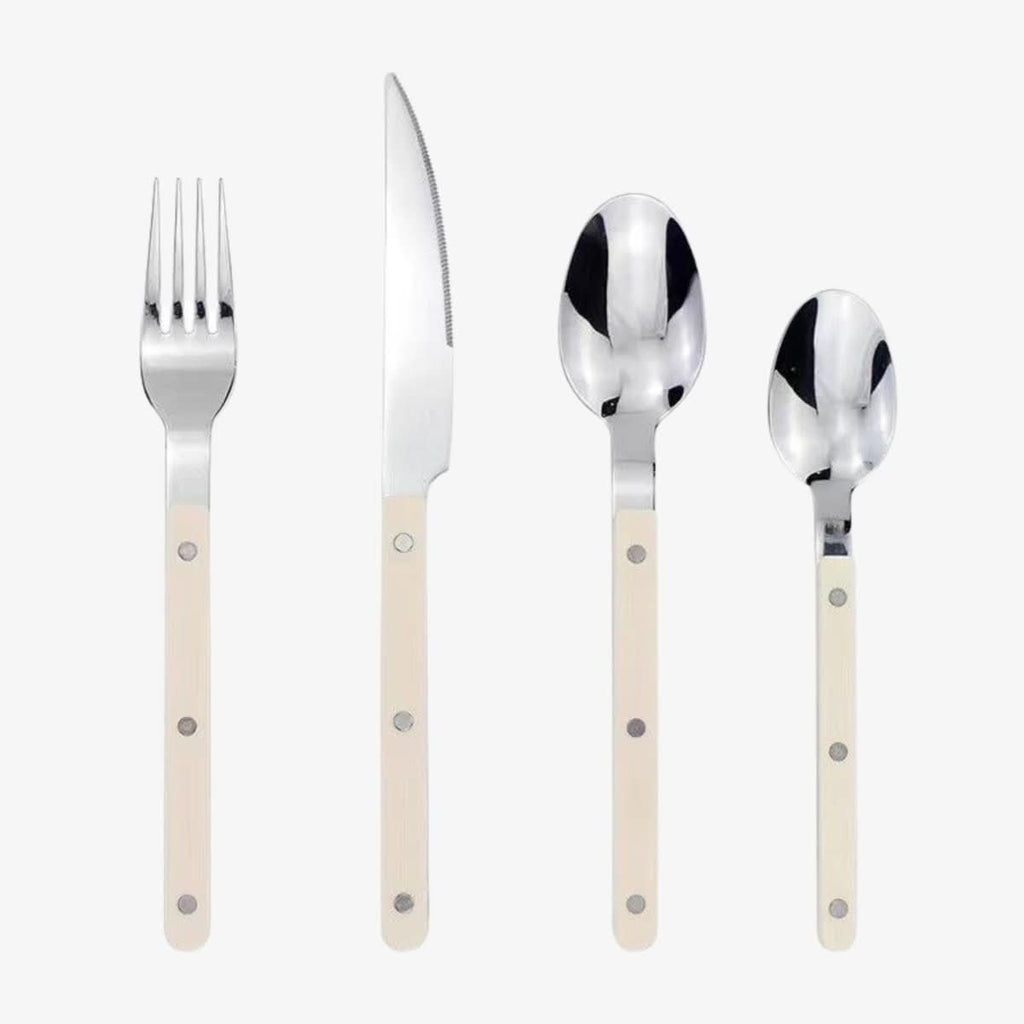 24-Piece Stainless Steel Flatware Set for 6, Engraved & Dishwasher Safe