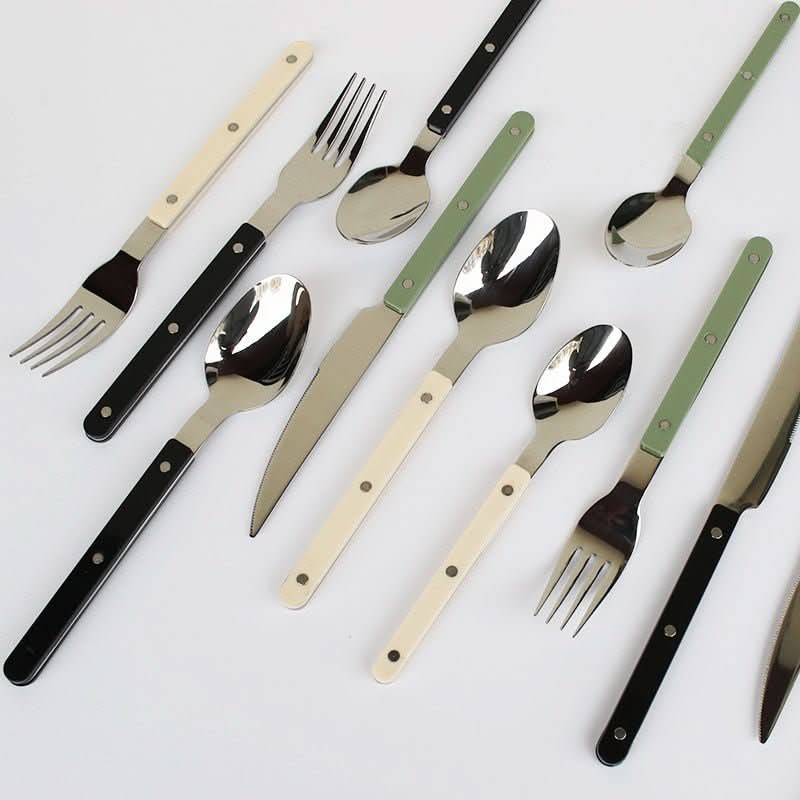 24-Piece Stainless Steel Flatware Set for 6, Engraved & Dishwasher Safe