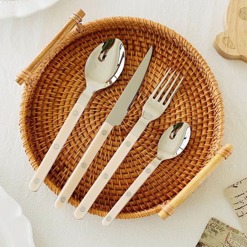 24-Piece Stainless Steel Flatware Set for 6, Engraved & Dishwasher Safe