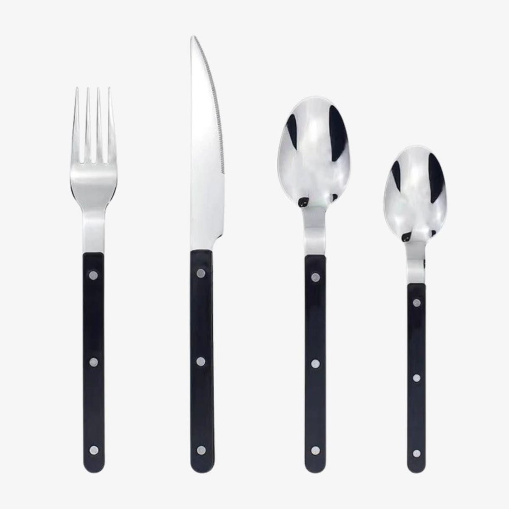 24-Piece Stainless Steel Flatware Set for 6, Engraved & Dishwasher Safe