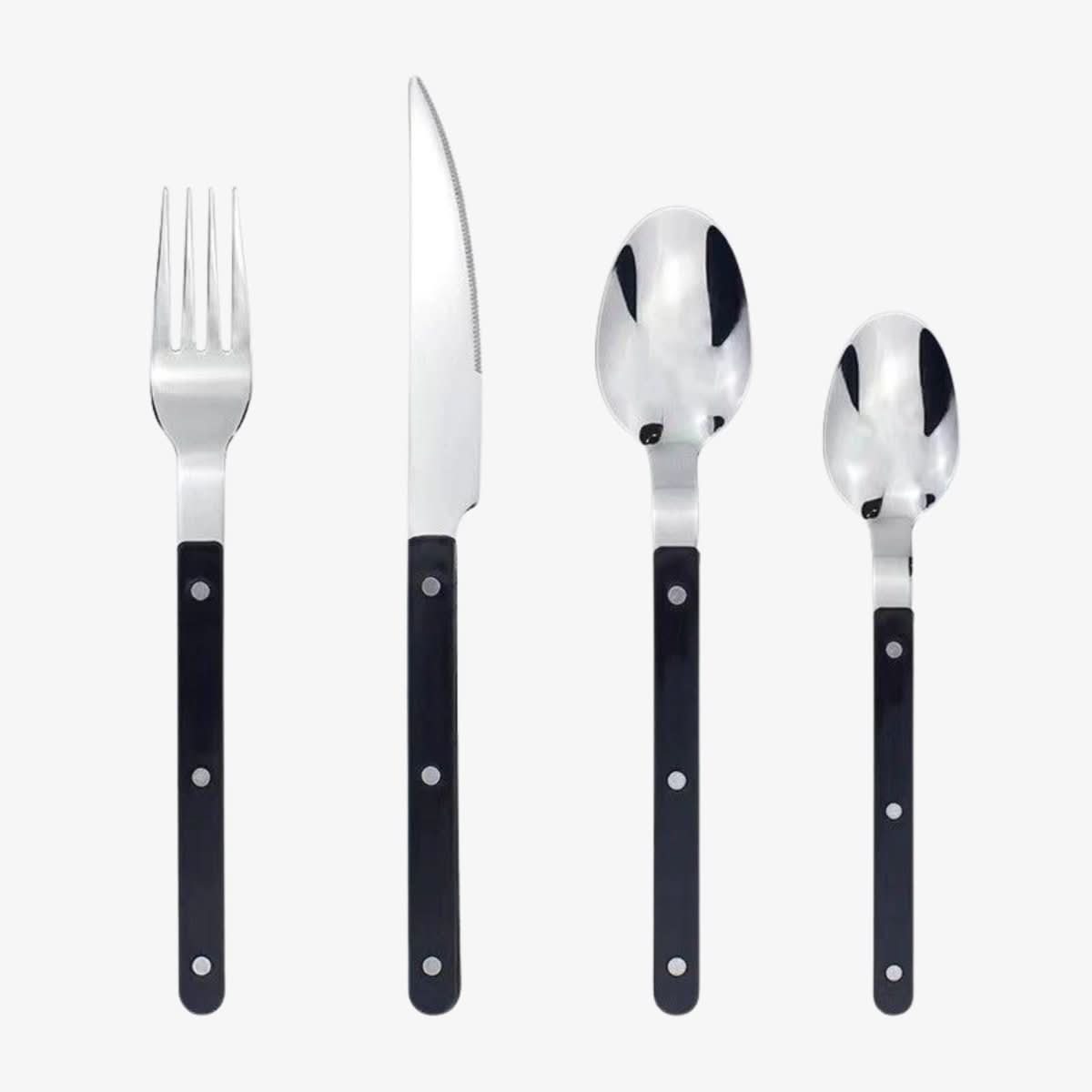 24-Piece Stainless Steel Flatware Set for 6, Engraved & Dishwasher Safe
