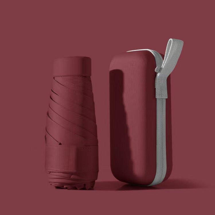 Parapluie pliable compact — Coupe-vent, protection UV, étui rigide étanche