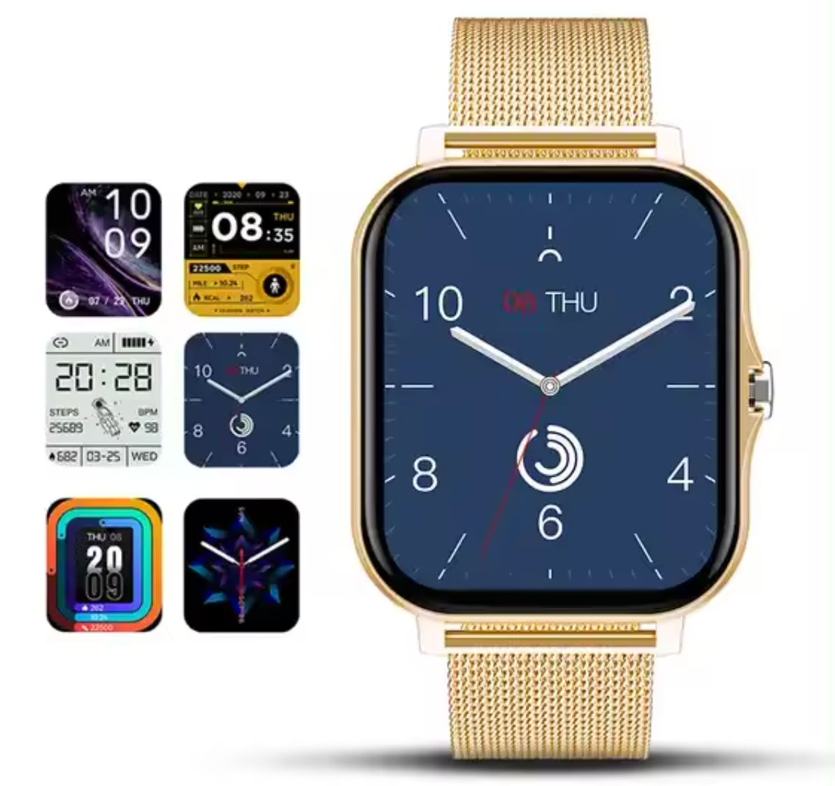 Women's Fitness Tracker Watch — Metal Band, HR/Sleep/SpO2 Alerts