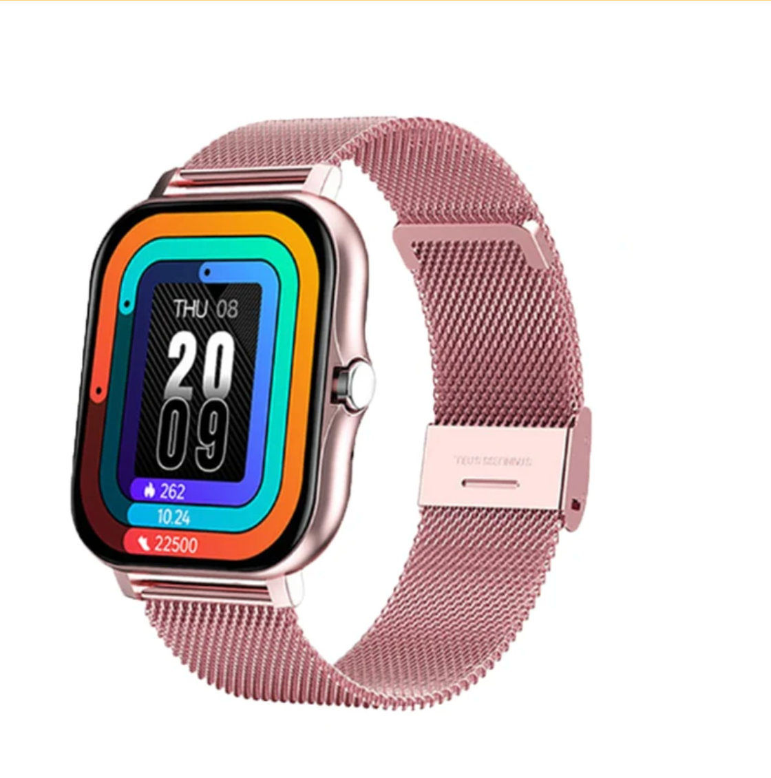 Women's Fitness Tracker Watch — Metal Band, HR/Sleep/SpO2 Alerts