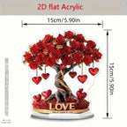 NOBLEHEART GEM – Elegant Heart-Shaped Crystal Rose Tree with Golden Base | Euroselle