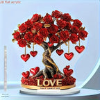 NOBLEHEART GEM – Elegant Heart-Shaped Crystal Rose Tree with Golden Base | Euroselle