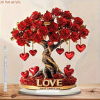 NOBLEHEART GEM – Elegant Heart-Shaped Crystal Rose Tree with Golden Base | Euroselle