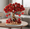 NOBLEHEART GEM – Elegant Heart-Shaped Crystal Rose Tree with Golden Base | Euroselle