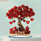 NOBLEHEART GEM – Elegant Heart-Shaped Crystal Rose Tree with Golden Base | Euroselle