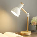 Stolní lampa Nordic — nastavitelná dřevěná ramena, kruhová základna