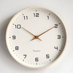 NORDICTIMBER – Modern Solid Wood Wall Clock in Brown & Cream | Euroselle