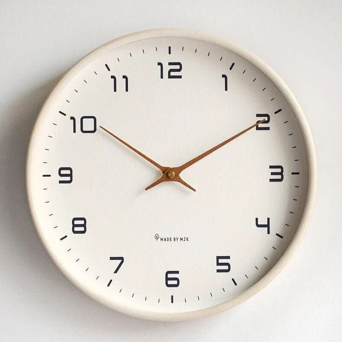 NORDICTIMBER – Modern Solid Wood Wall Clock in Brown & Cream | Euroselle