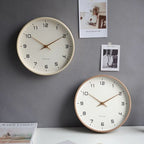NORDICTIMBER – Modern Solid Wood Wall Clock in Brown & Cream | Euroselle