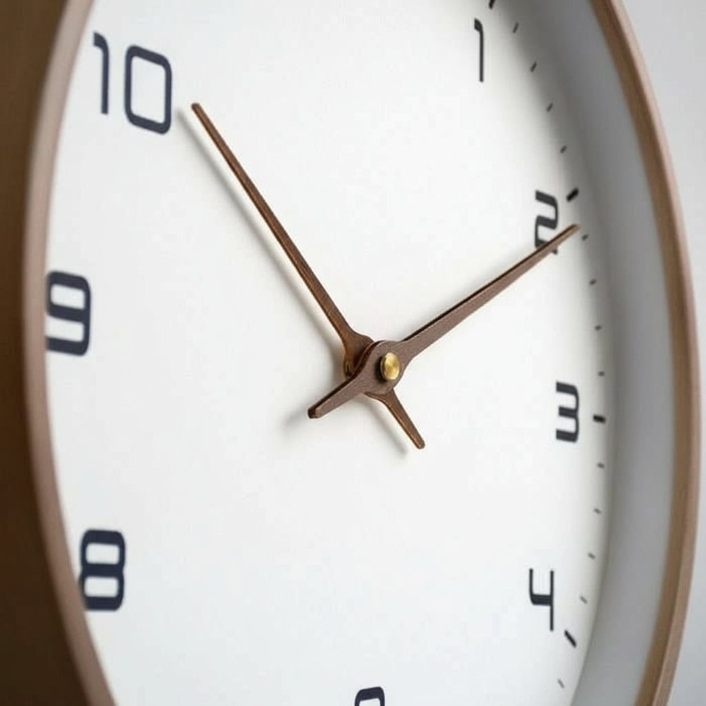 NORDICTIMBER – Modern Solid Wood Wall Clock in Brown & Cream | Euroselle